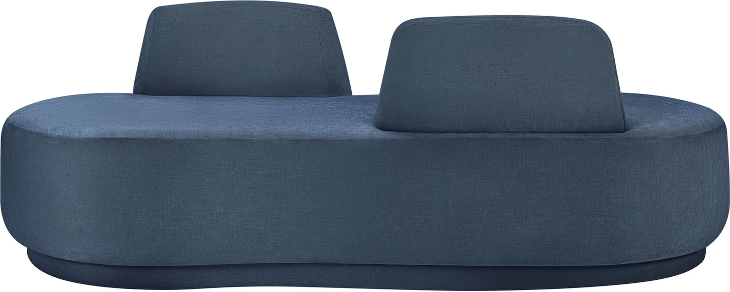 ward light blue chenille fabric chaise/loveseat