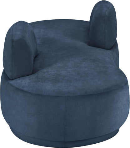 Ward Light Blue Chenille Fabric Chaise/Loveseat