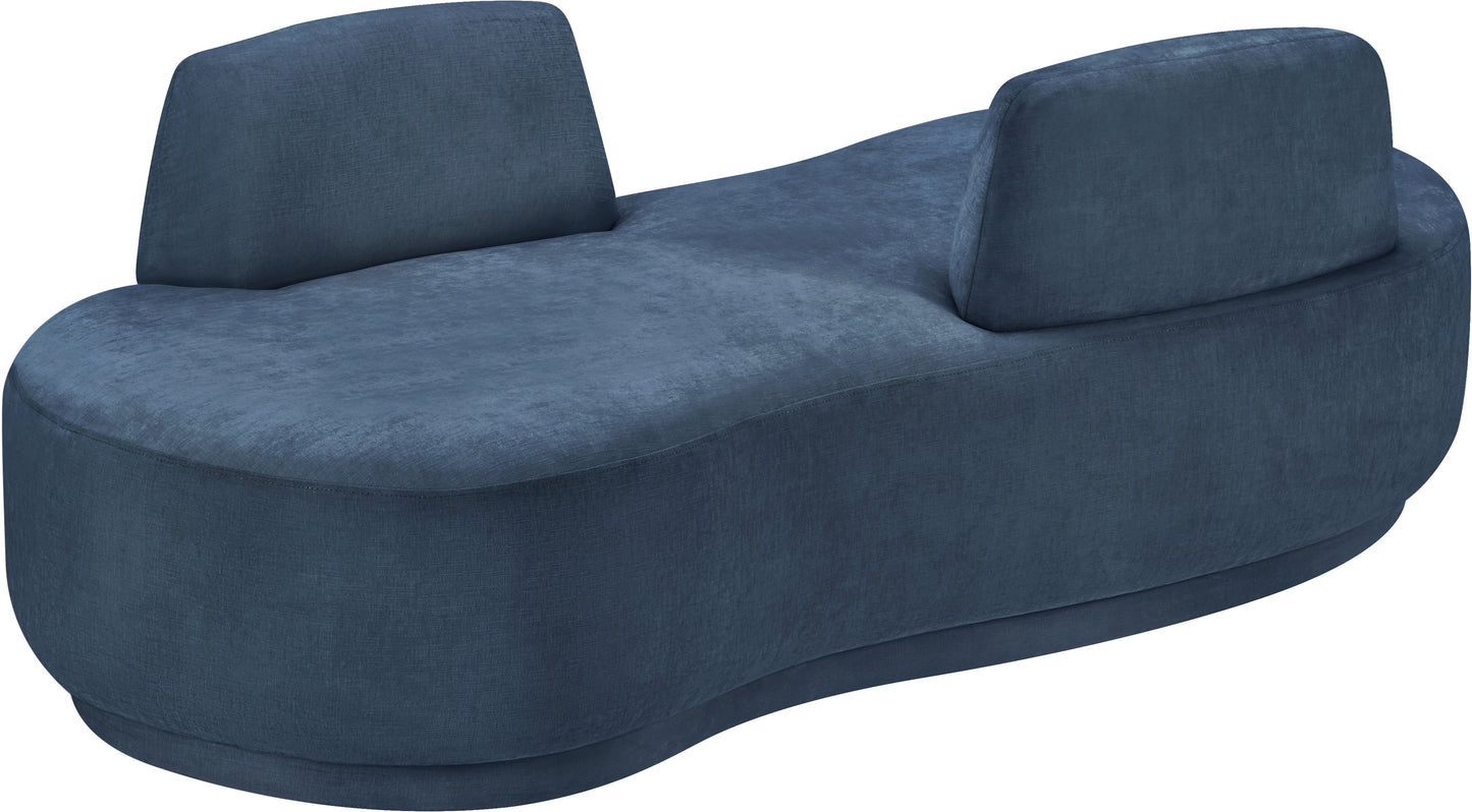 ward light blue chenille fabric chaise/loveseat