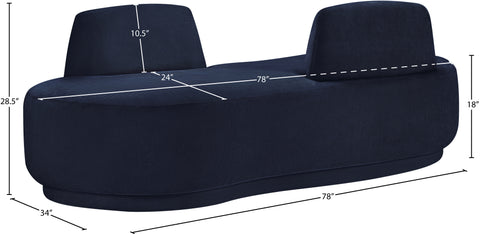 Ward Navy Chenille Fabric Chaise/Loveseat