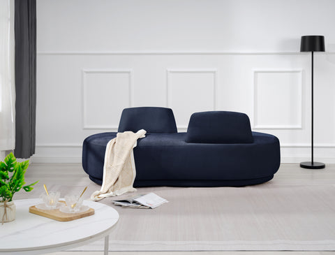 Ward Navy Chenille Fabric Chaise/Loveseat