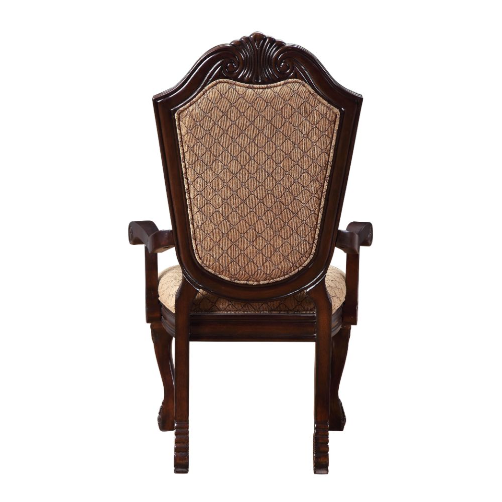 actaki de ville arm chair (set-2), fabric & espresso finish