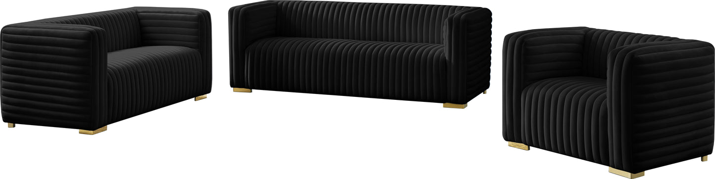 selena black velvet chair c