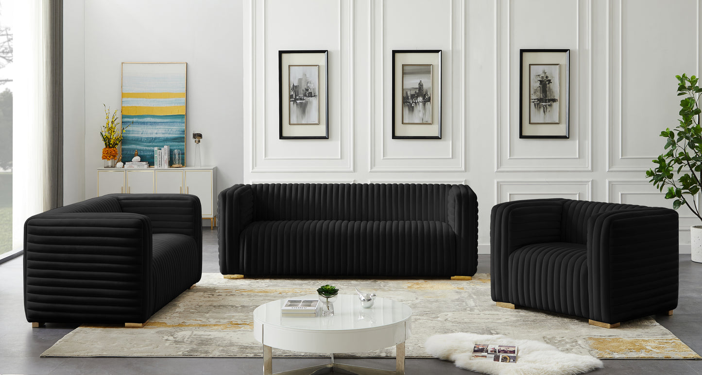 selena black velvet loveseat l