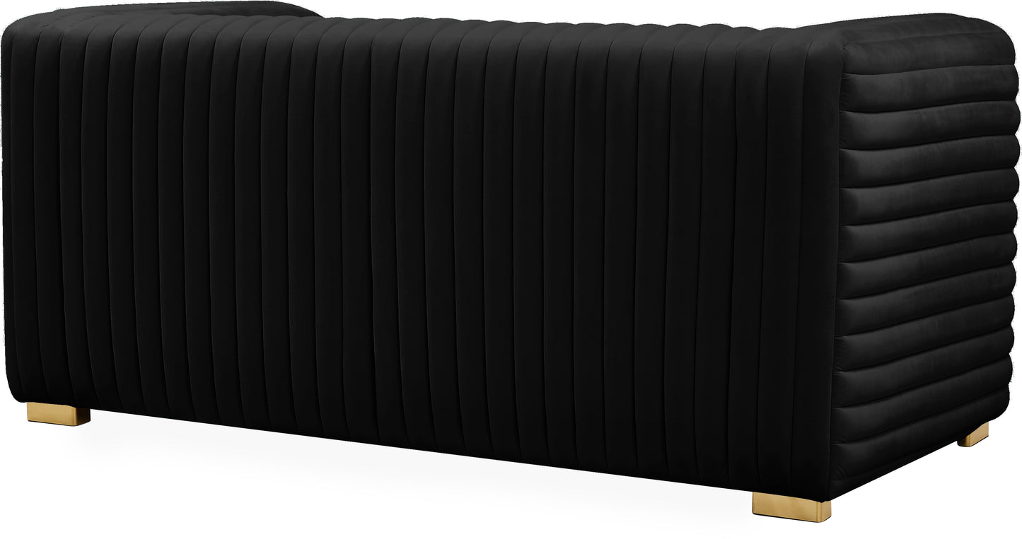 selena black velvet loveseat l