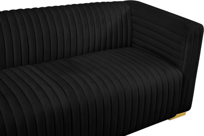 Selena Black Velvet Sofa S