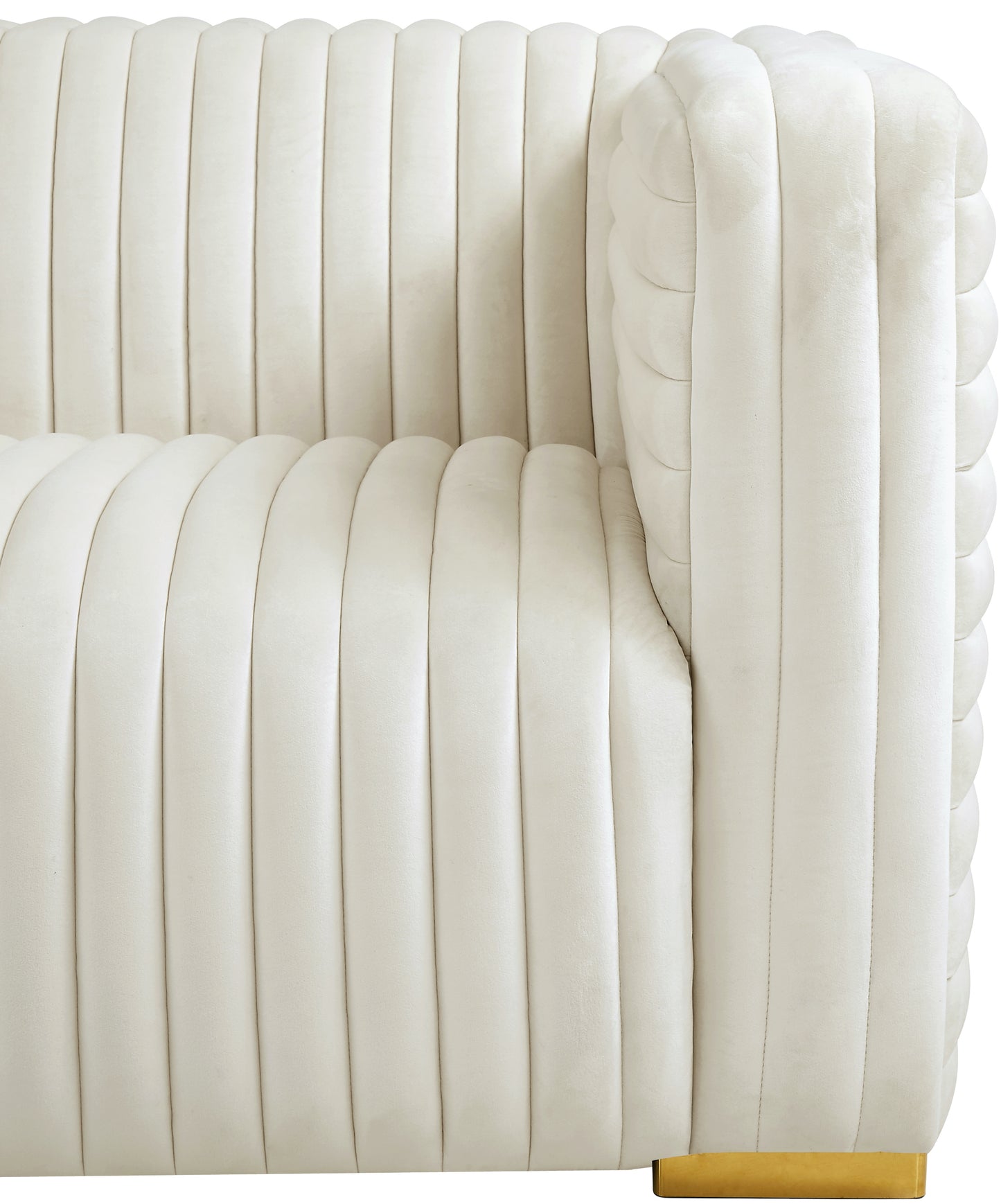 selena cream velvet loveseat l