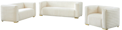 Selena Cream Velvet Loveseat L