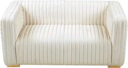 Selena Cream Velvet Loveseat L