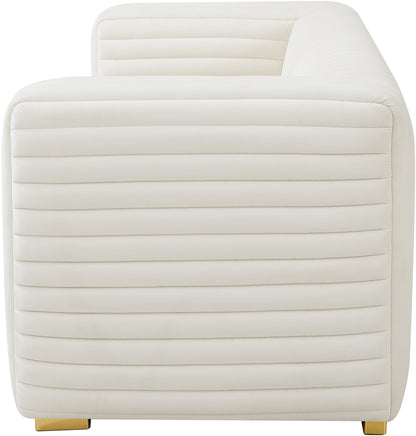 Selena Cream Velvet Loveseat L