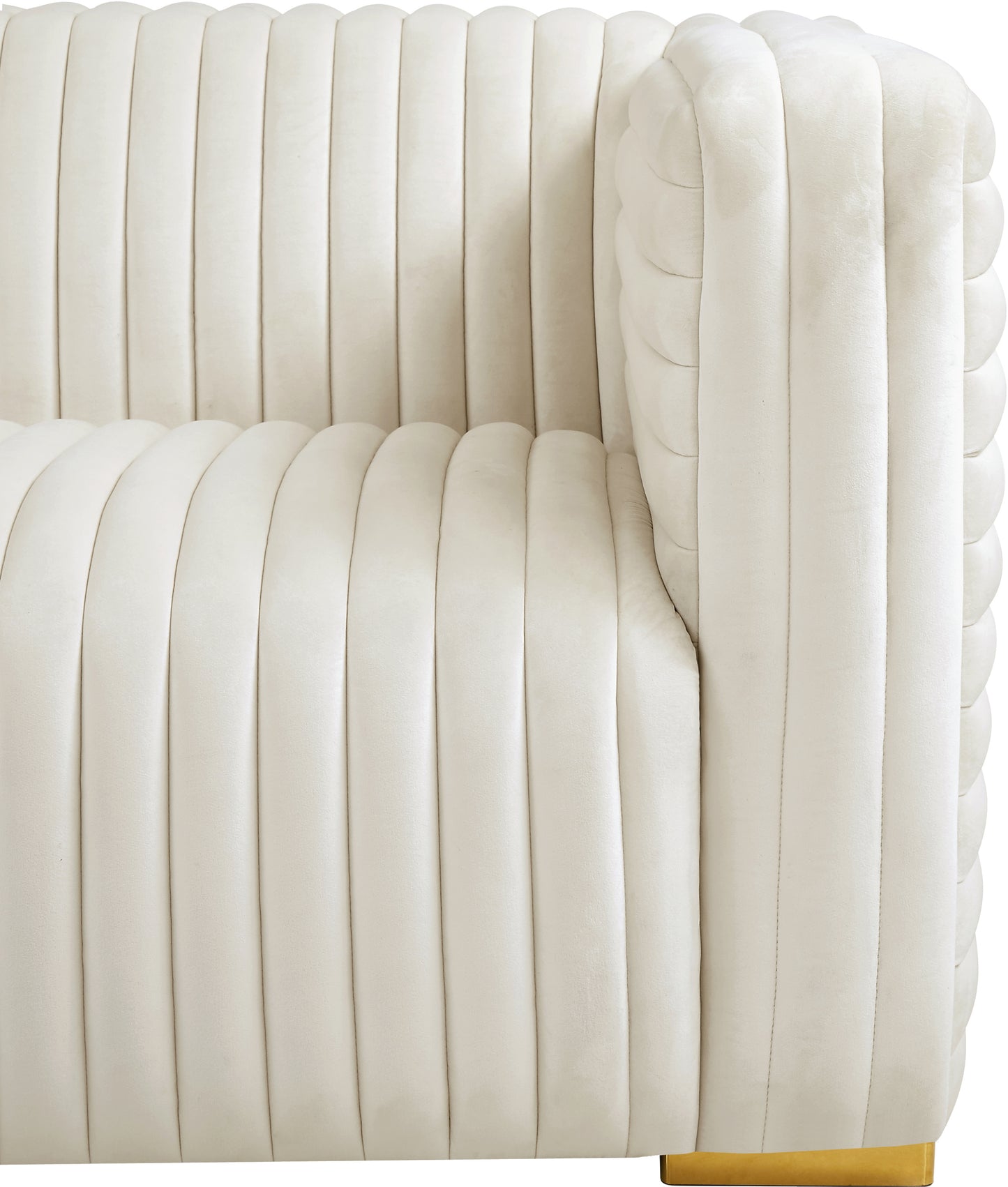 selena cream velvet sofa s