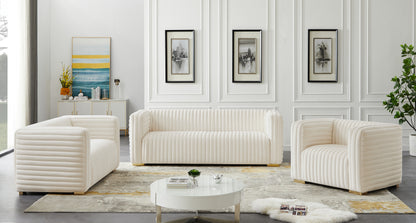 Selena Cream Velvet Sofa S