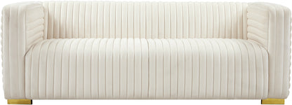 Selena Cream Velvet Sofa S