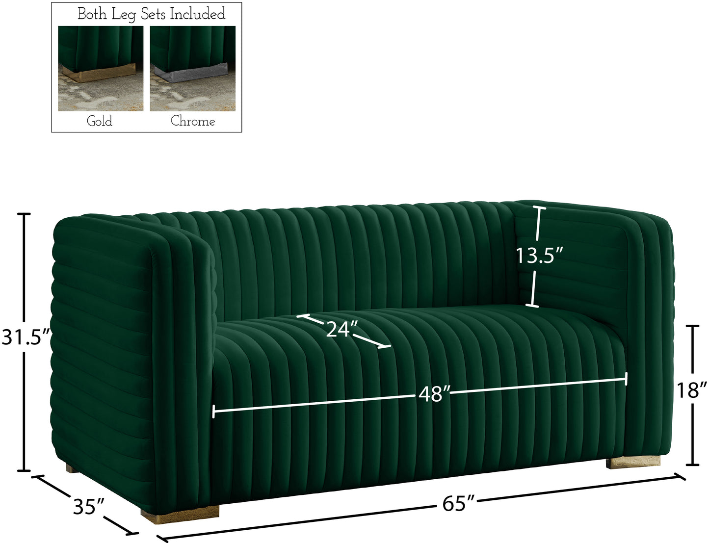 selena green velvet loveseat l