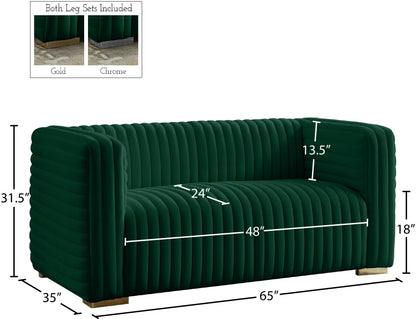 Selena Green Velvet Loveseat L