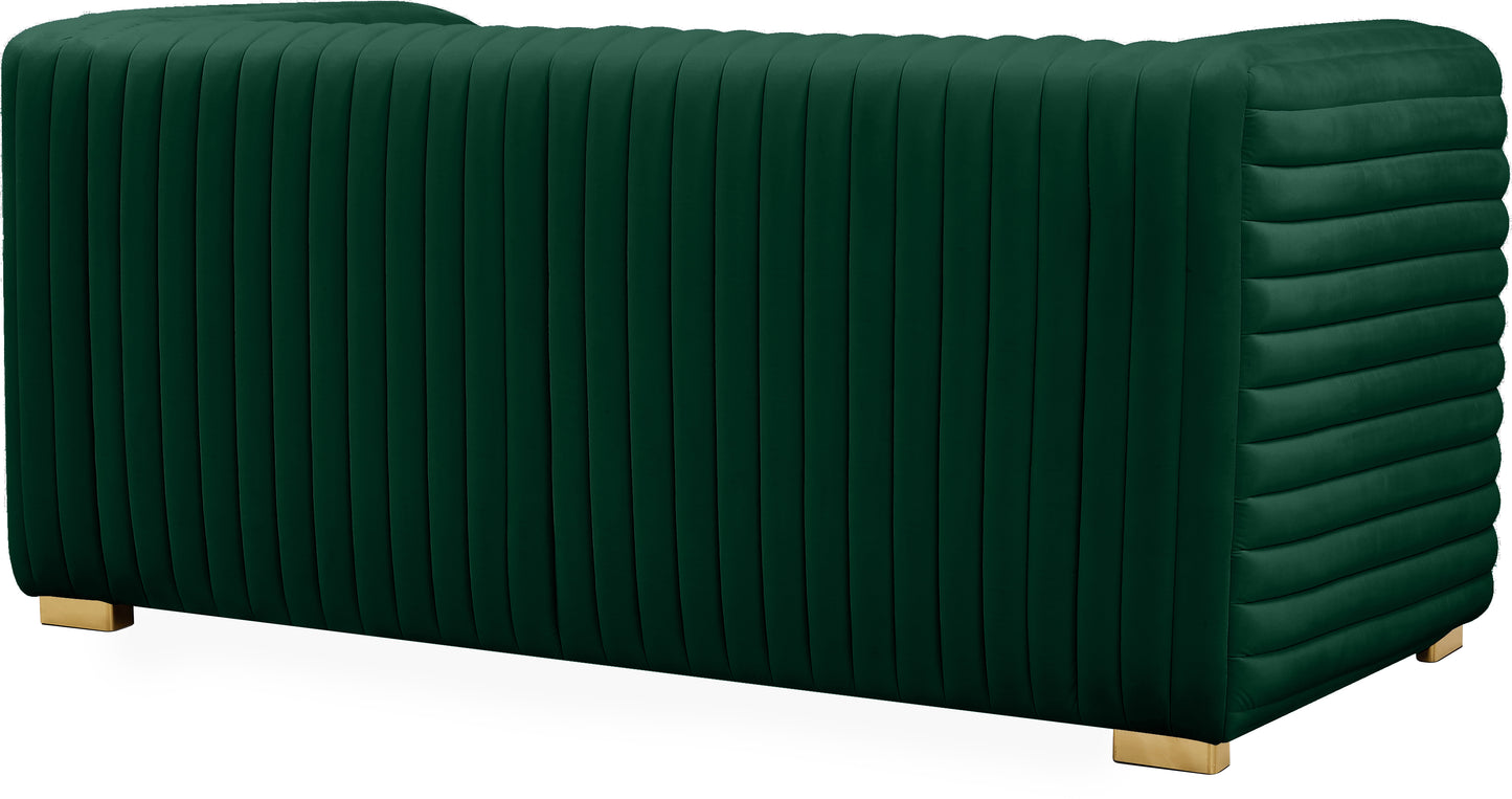 selena green velvet loveseat l