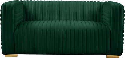 Selena Green Velvet Loveseat L