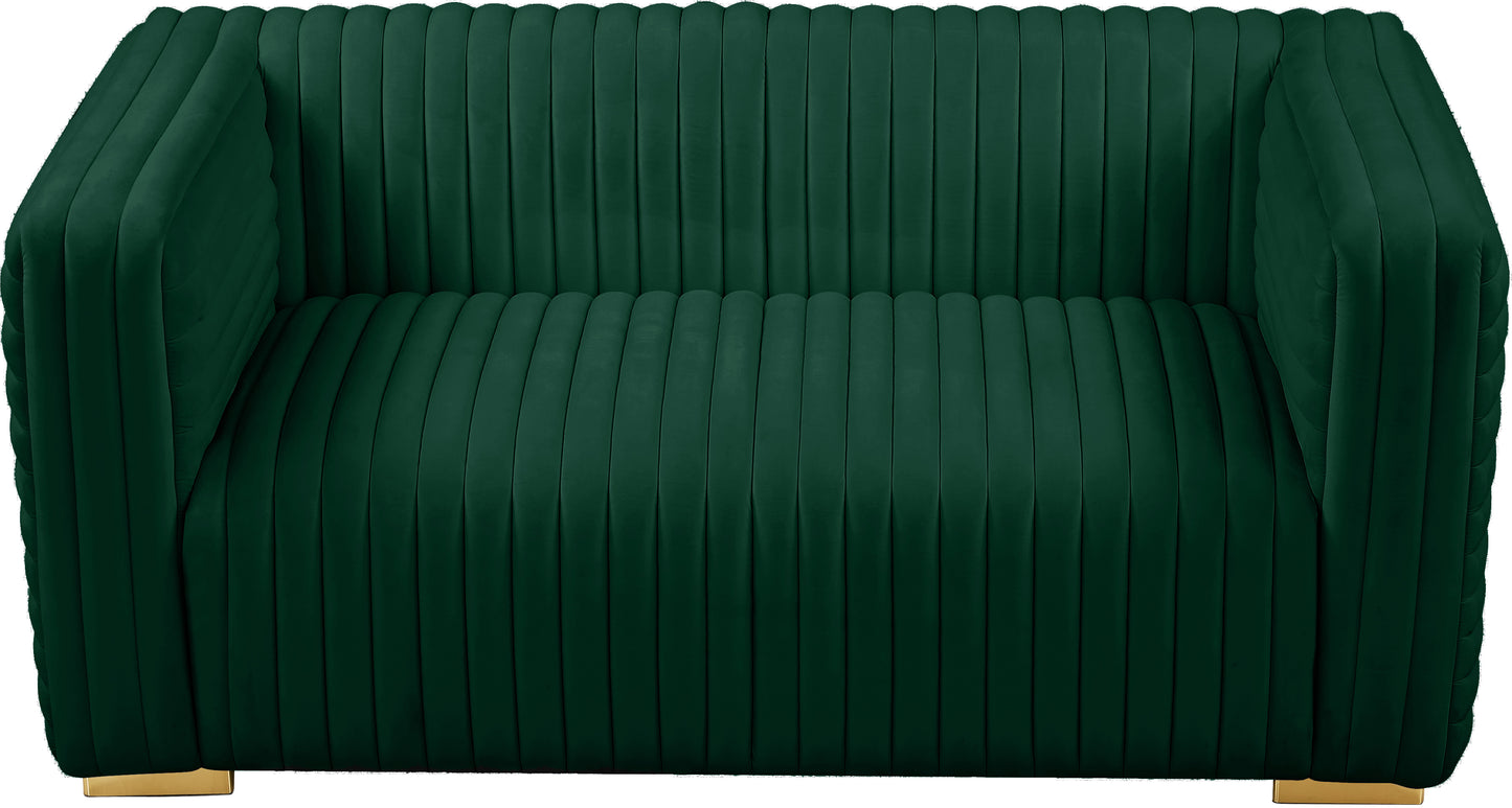 selena green velvet loveseat l