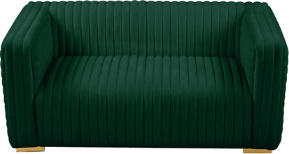 Selena Green Velvet Loveseat L