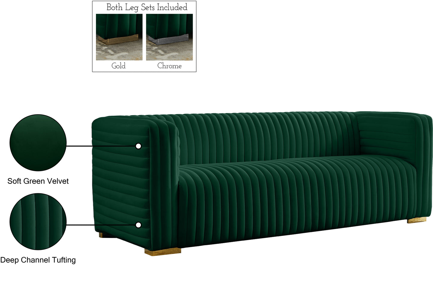 selena green velvet sofa s