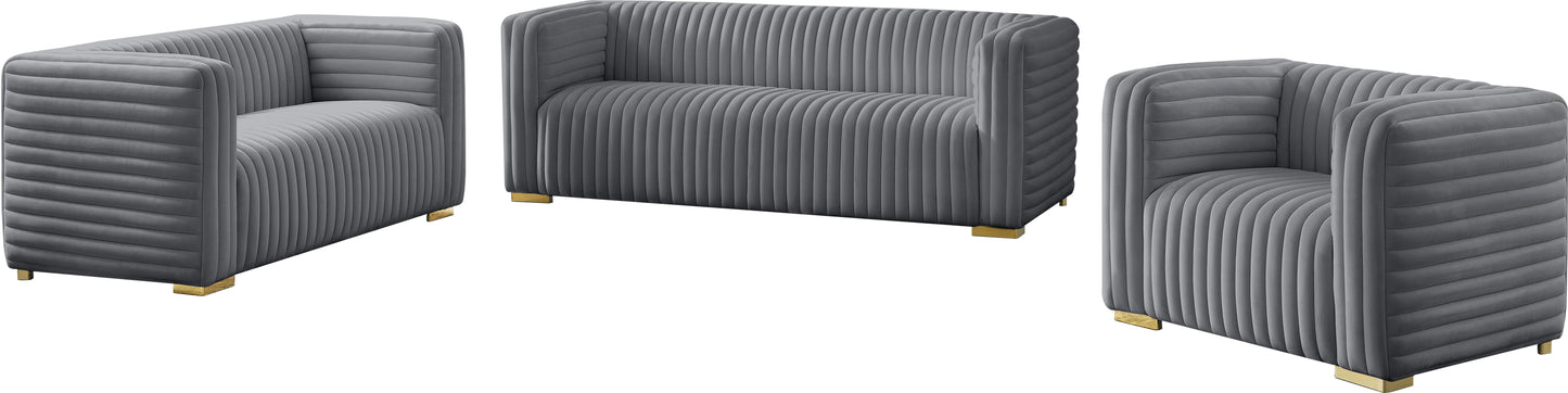 selena grey velvet loveseat l