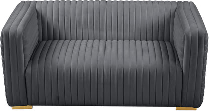 Selena Grey Velvet Loveseat L