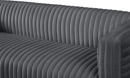 Selena Grey Velvet Sofa S