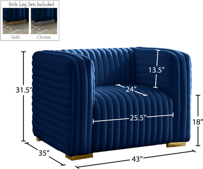 Selena Navy Velvet Chair C