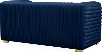 Selena Navy Velvet Loveseat L