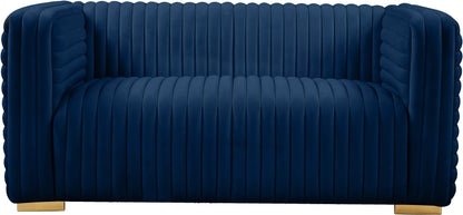 Selena Navy Velvet Loveseat L