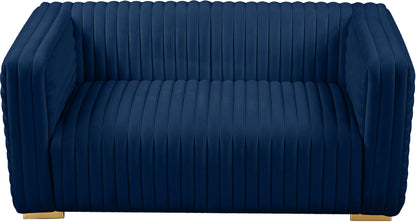 Selena Navy Velvet Loveseat L