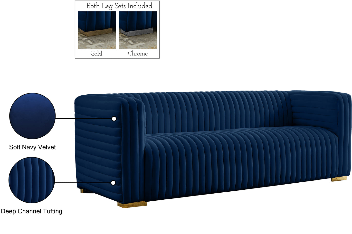 selena navy velvet sofa s