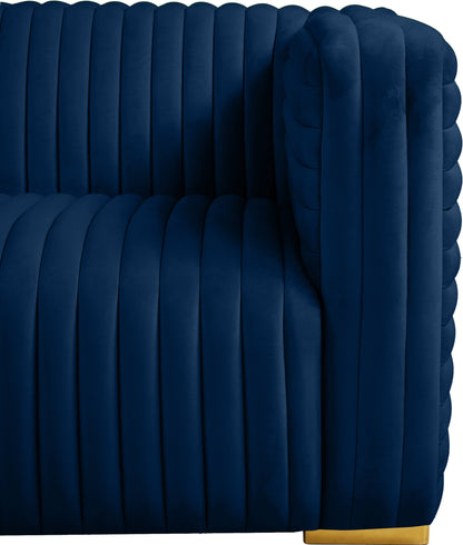 Selena Navy Velvet Sofa S