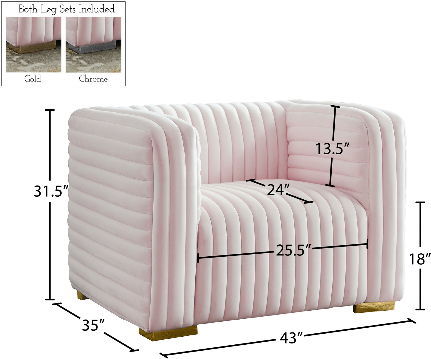 selena pink velvet chair c