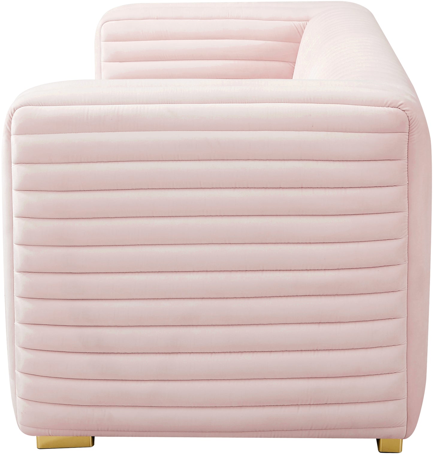 selena pink velvet loveseat l