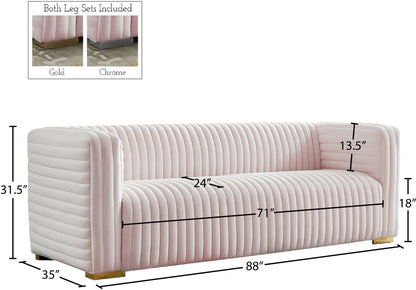 Selena Pink Velvet Sofa S