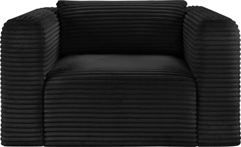 Faye Black Corduroy Performance Fabric Upholstered Accent Chair, 1 Piece