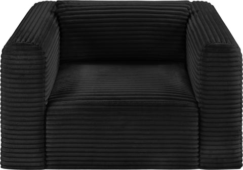 Faye Black Corduroy Performance Fabric Upholstered Accent Chair, 1 Piece