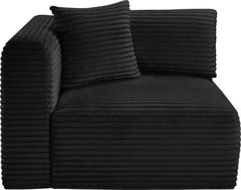 Faye Black Corduroy Performance Fabric Upholstered Corner Chair, 1 Piece