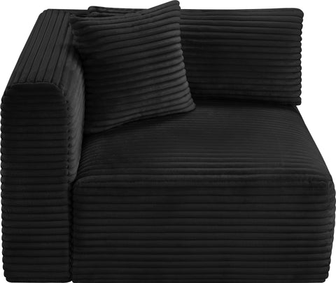 Faye Black Corduroy Performance Fabric Upholstered Corner Chair, 1 Piece