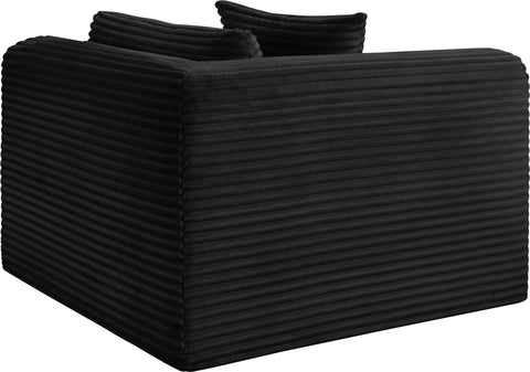 Faye Black Corduroy Performance Fabric Upholstered Corner Chair, 1 Piece