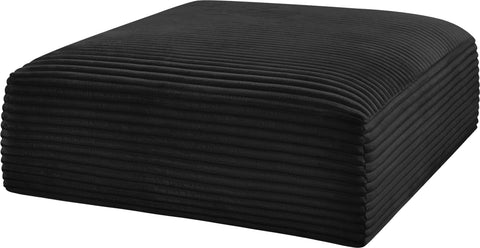 Faye Black Corduroy Performance Fabric Upholstered Ottoman, 1 Piece