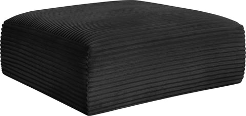 Faye Black Corduroy Performance Fabric Upholstered Ottoman, 1 Piece