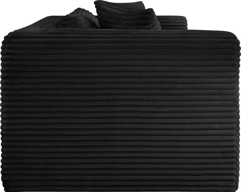 Faye 78" Black Corduroy Performance Fabric Upholstered Sofa, 2-Piece