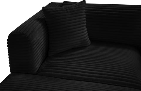 Faye 171" Black Corduroy Performance Fabric Upholstered Sectional, 7-Piece (Style 2)