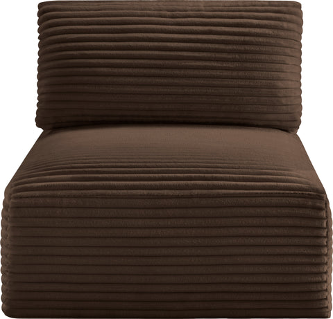 Faye Brown Corduroy Performance Fabric Upholstered Armless Chair, 1 Piece