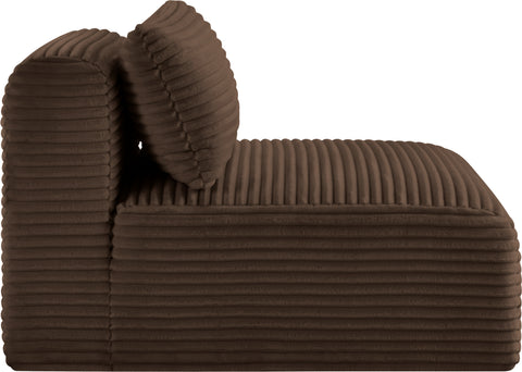 Faye Brown Corduroy Performance Fabric Upholstered Armless Chair, 1 Piece
