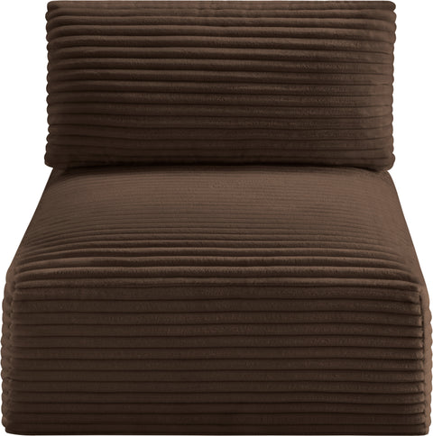 Faye Brown Corduroy Performance Fabric Upholstered Armless Chair, 1 Piece