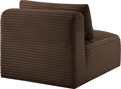 Faye Brown Corduroy Performance Fabric Upholstered Armless Chair, 1 Piece