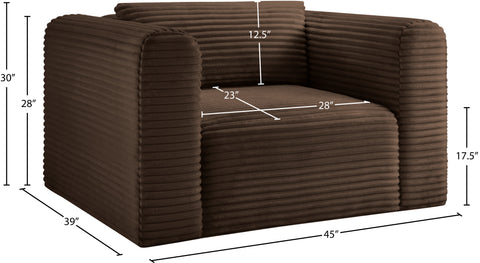 Faye Brown Corduroy Performance Fabric Upholstered Accent Chair, 1 Piece
